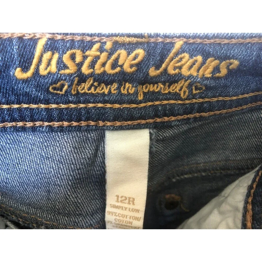 Justice Simply Low Girls Straight Leg Jeans Size 12 Regular EUC